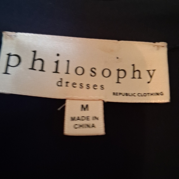 Philosophy Navy Blue Button Down Shirt Dress. Medium - Picture 11 of 13